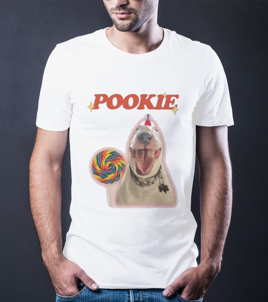 MisterMainer Pookie Bull Terrier Dog With Lollipop T-Shirt