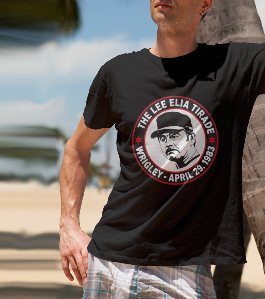 The Lee Elia Tirade Wrigley April 29 1983 Circular Badge With Baseball Cap T-Shirt