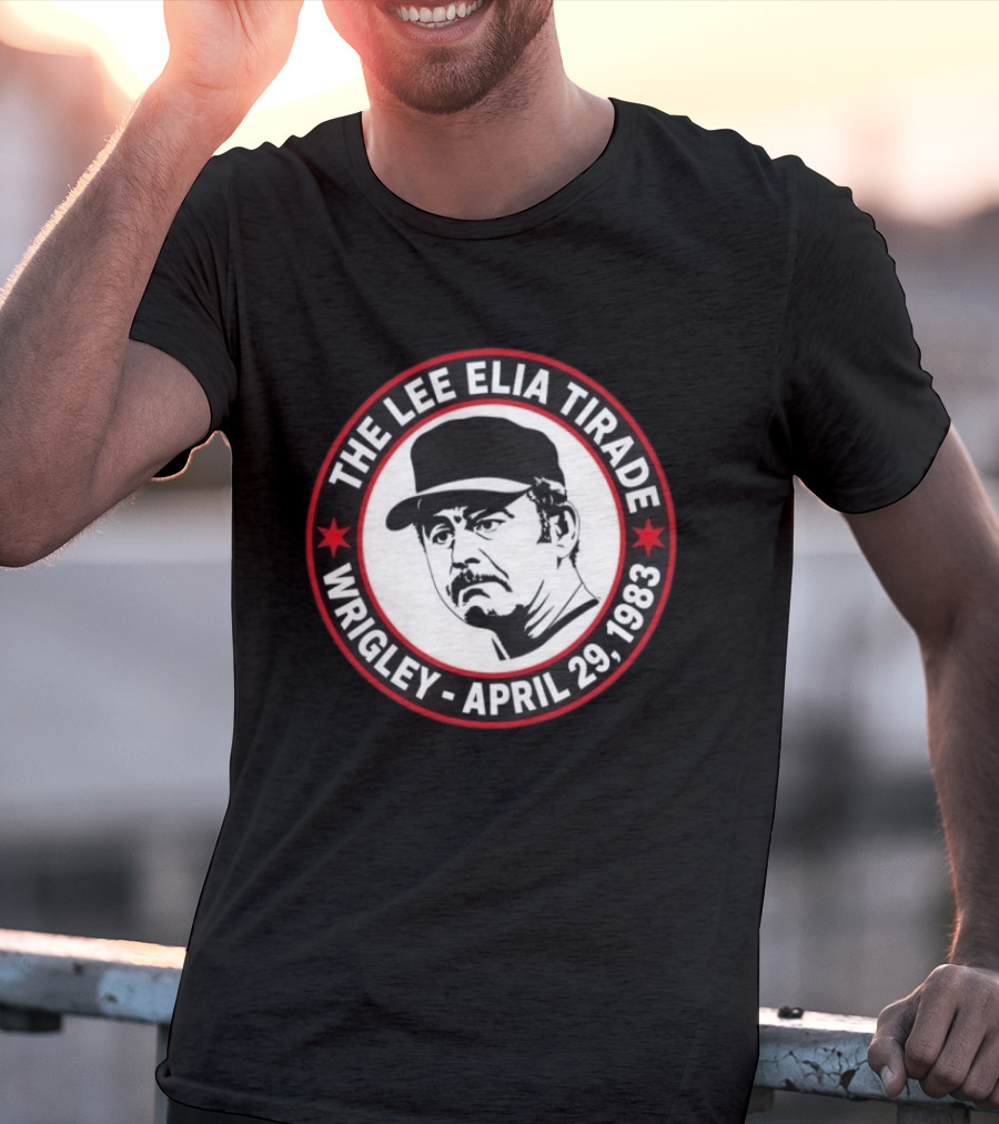 The Lee Elia Tirade Wrigley April 29 1983 Circular Badge With Baseball Cap T-Shirt