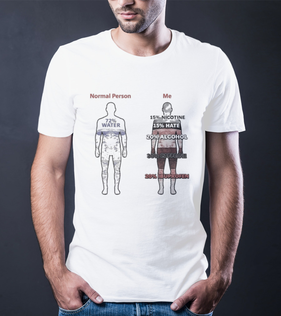 Normal Person Water Versus Me Hate Alcohol Ibuprofen T-Shirt
