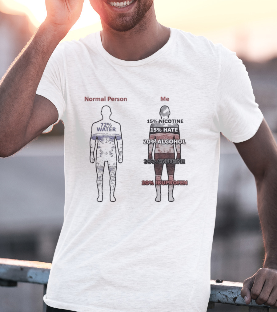 Normal Person Water Versus Me Hate Alcohol Ibuprofen T-Shirt