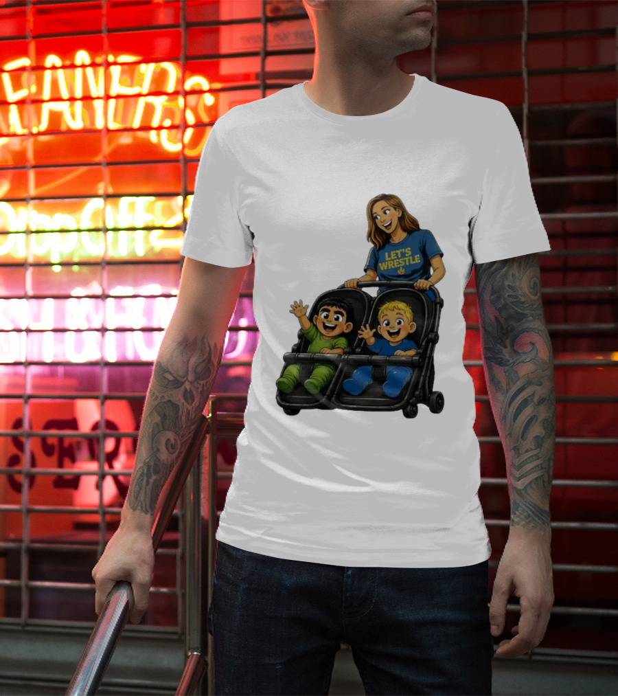 Pro Wrestling Tees Let's Wrestle Mother Lareesa Double Stroller Kids T-Shirt