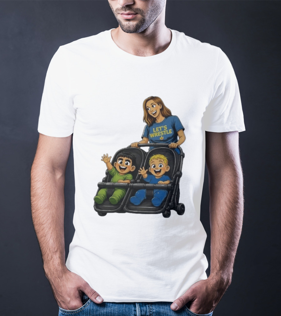 Pro Wrestling Tees Let's Wrestle Mother Lareesa Double Stroller Kids T-Shirt