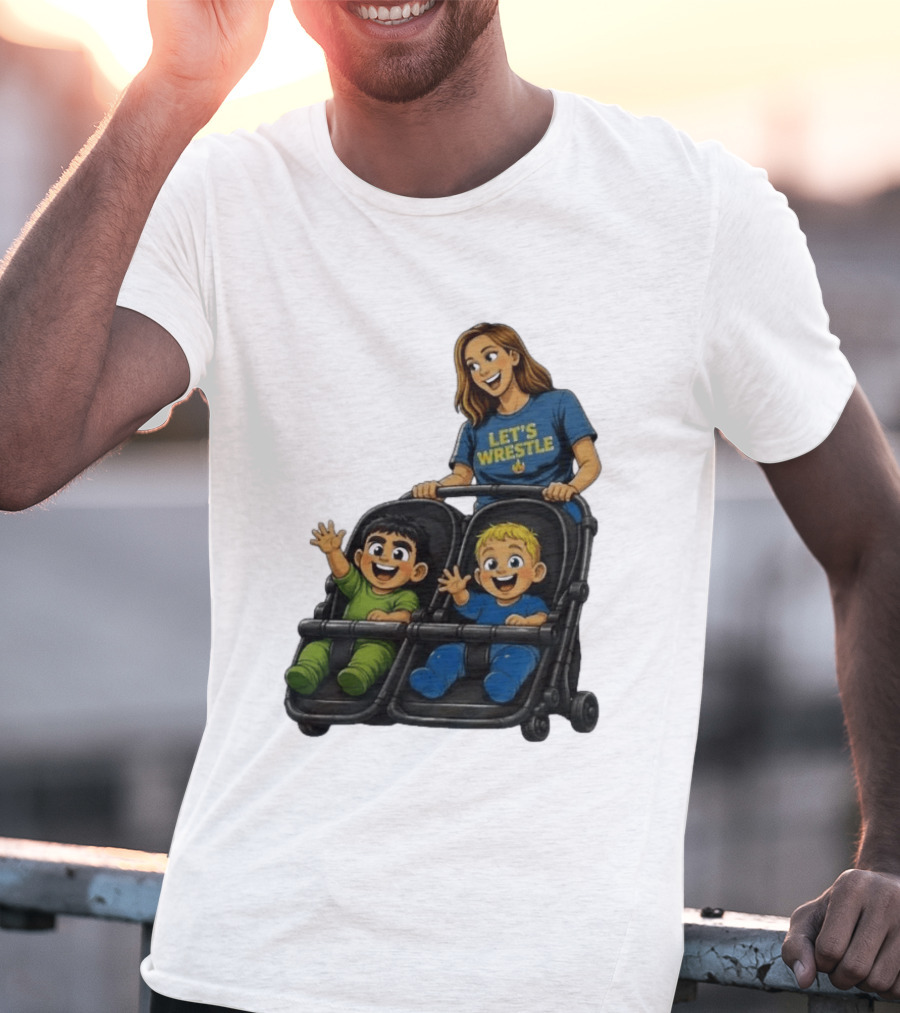 Pro Wrestling Tees Let's Wrestle Mother Lareesa Double Stroller Kids T-Shirt