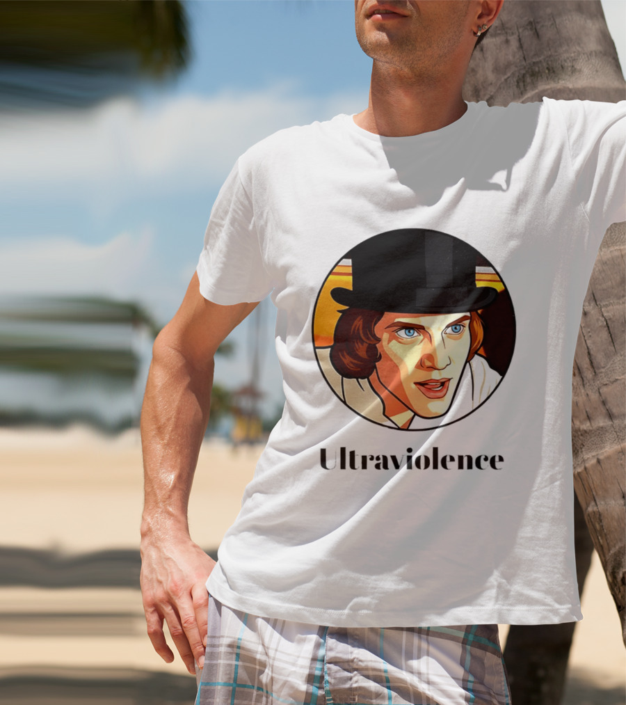 Alex DeLarge Ultraviolence Portrait Work Orange T-Shirt