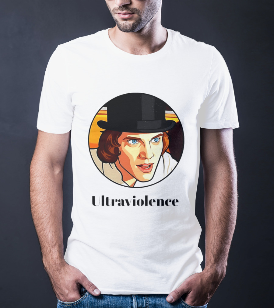 Alex DeLarge Ultraviolence Portrait Work Orange T-Shirt