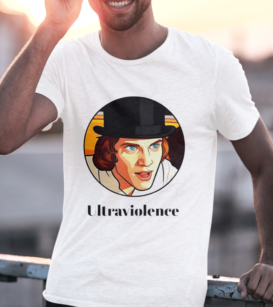 Alex DeLarge Ultraviolence Portrait Work Orange T-Shirt