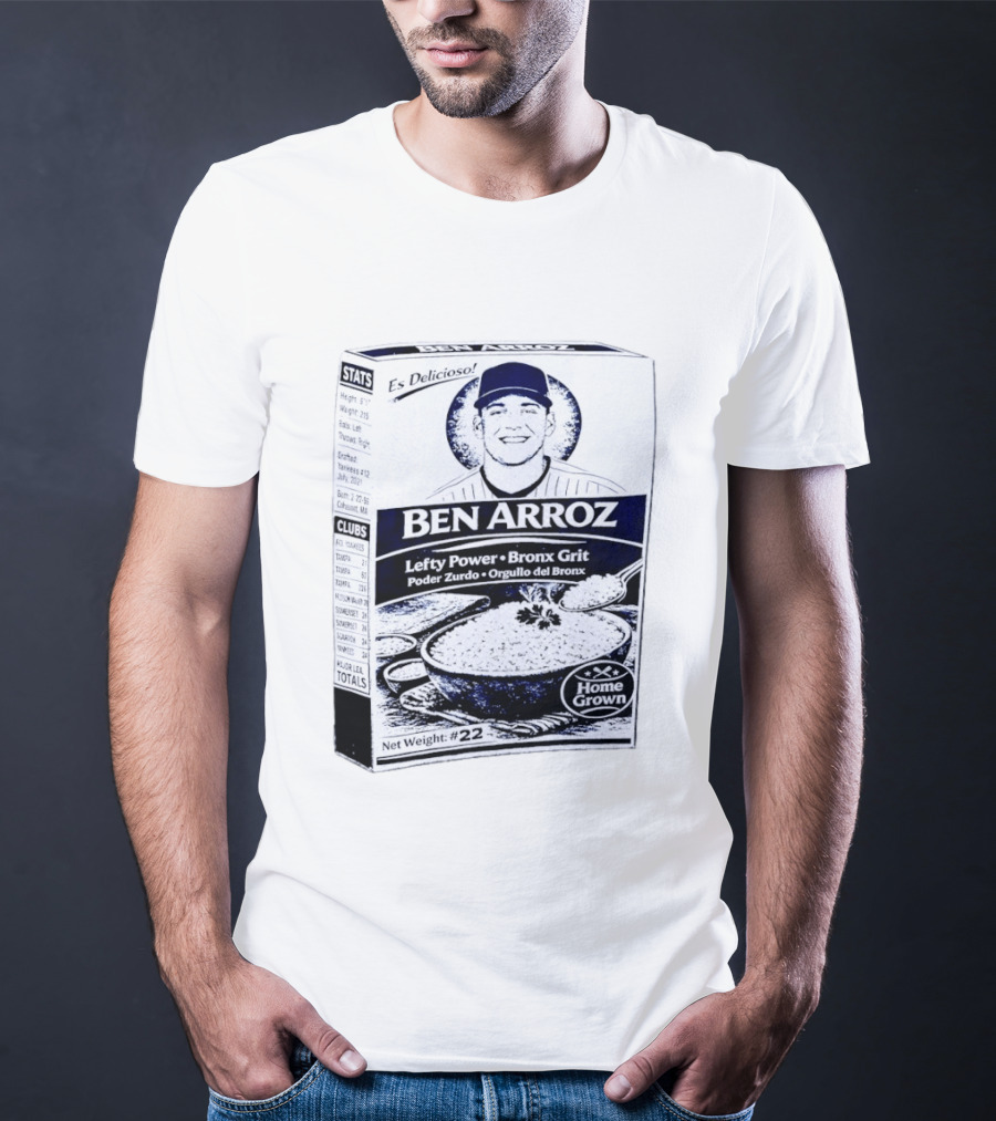 Ben Arroz Lefty Power Bronx Grit Orgullo Del Bronx Yankees Baseball Player T-Shirt