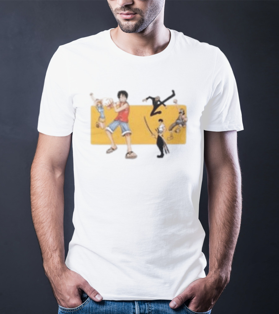 One Piece Classic Anime Characters In Action Pose T-Shirt