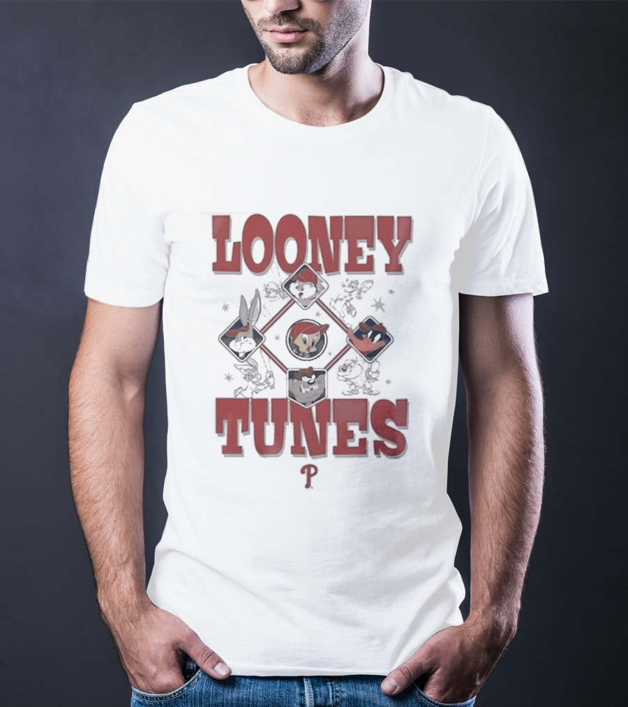 Philadelphia Phillies Looney Tunes Characters Collaboration T-Shirt