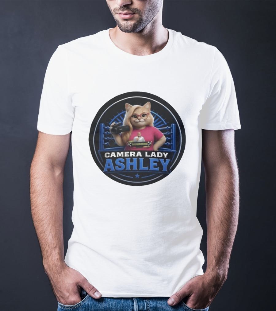 Pro Wrestling Tees Camera Lady Ashley Referee BONE Jones Productions T-Shirt