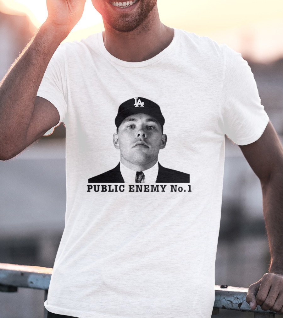 Dalton Rushing Public Enemy No 1 LA Hat Baseball T-Shirt