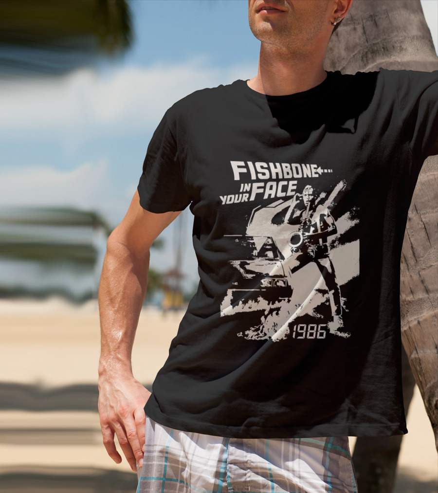 Fishbone In Your Face Band Tour 1986 Vintage Aesthetic T-Shirt