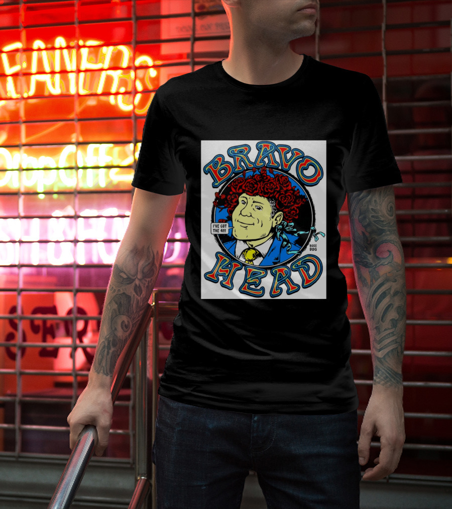 Bravo Head Boss Dog I've Got The 411 Roses T-Shirt