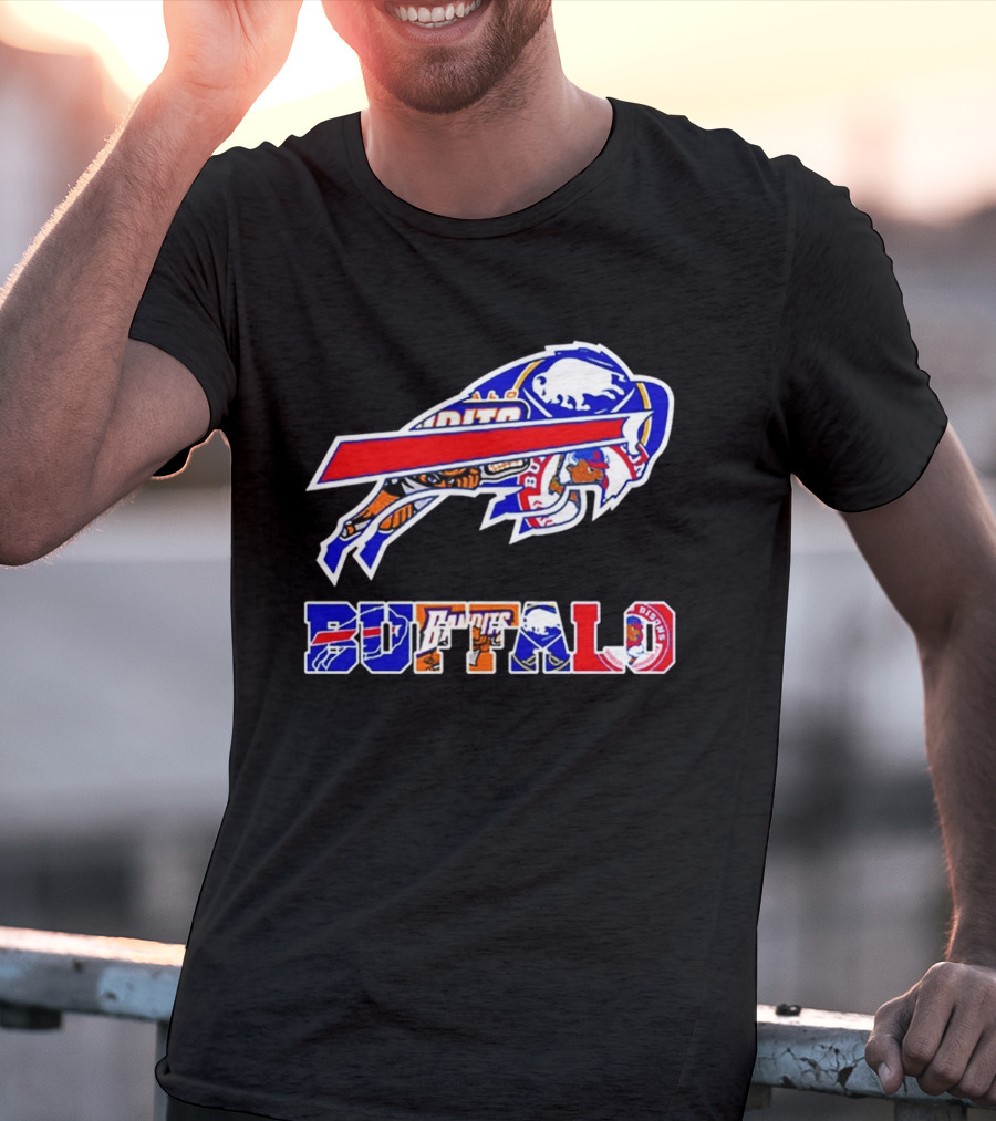 Buffalo Bills Sabres Braves Bandits Bisons Sports Teams Mashup T-Shirt