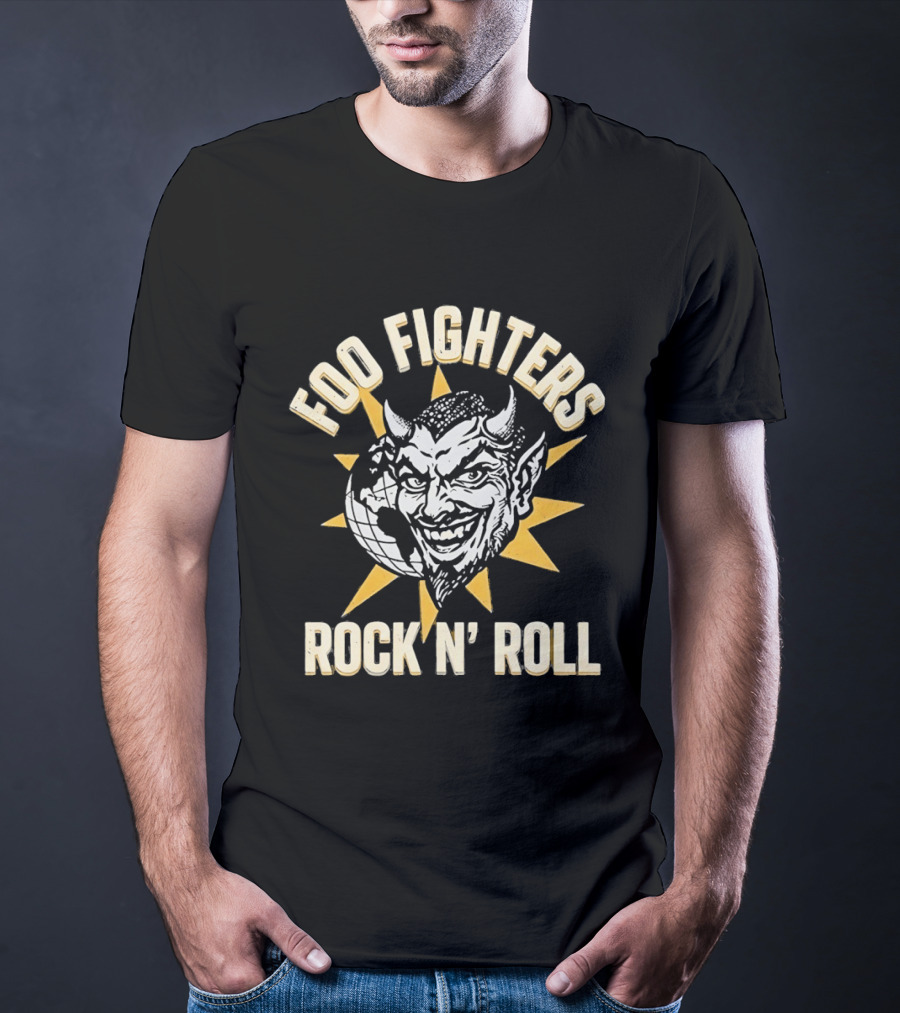Foo Fighters Smiling Satan Rock N' Roll Sunburst T-Shirt