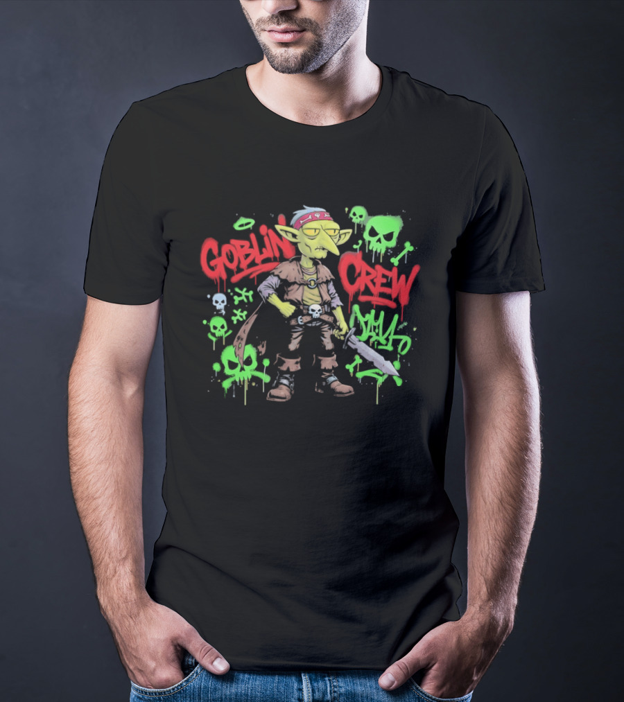 Goblin Crew Horror Skull Graffiti T-Shirt