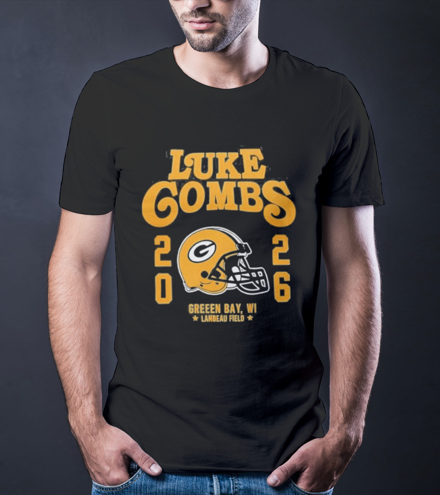 Luke Combs 2026 Green Bay Packers Lambeau Field Event T-Shirt