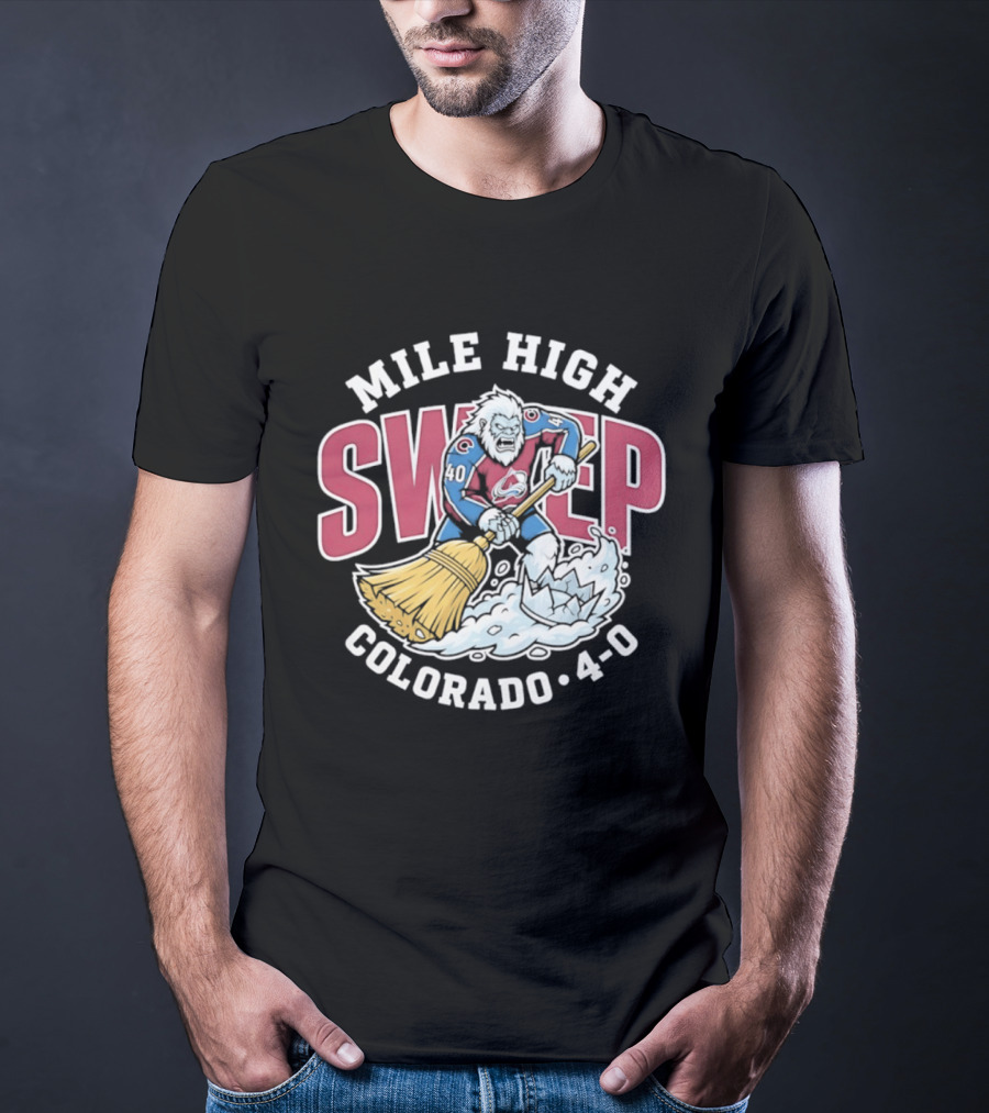 Mile High Sweep Colorado Avalanche Yeti 4 0 Victory T-Shirt