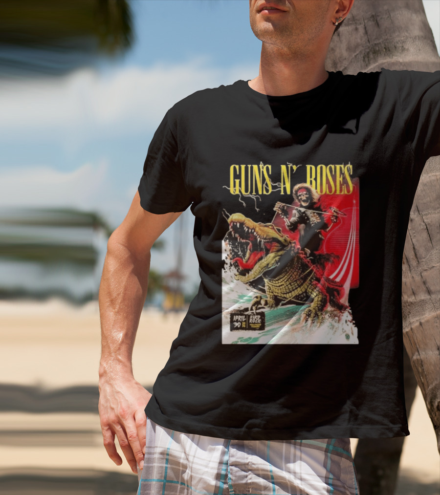 Guns N' Roses F1 Miami Grand Prix Florida 2026 Skeleton Rides Crocodile Hard Rock Live April 30 T-Shirt