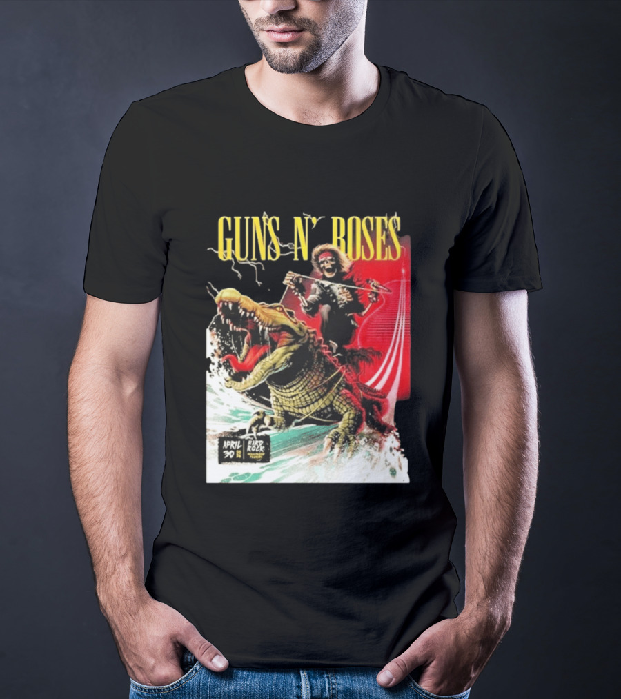 Guns N' Roses F1 Miami Grand Prix Florida 2026 Skeleton Rides Crocodile Hard Rock Live April 30 T-Shirt