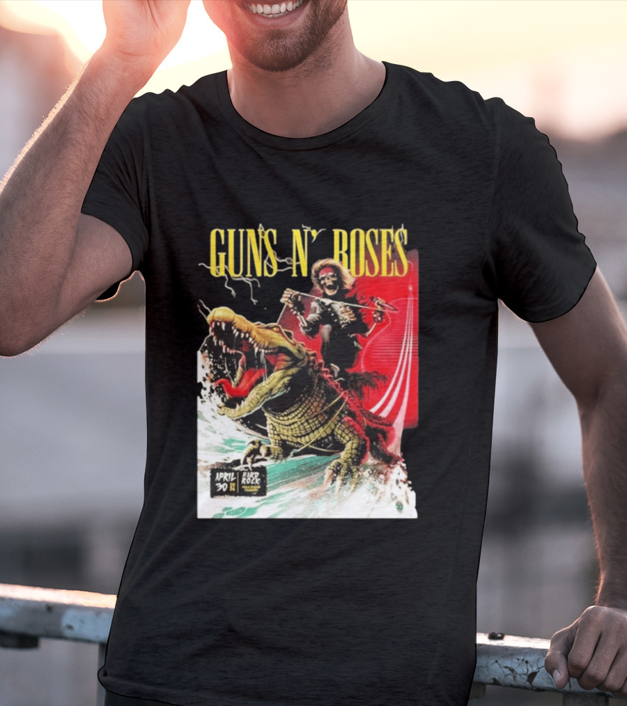 Guns N' Roses F1 Miami Grand Prix Florida 2026 Skeleton Rides Crocodile Hard Rock Live April 30 T-Shirt