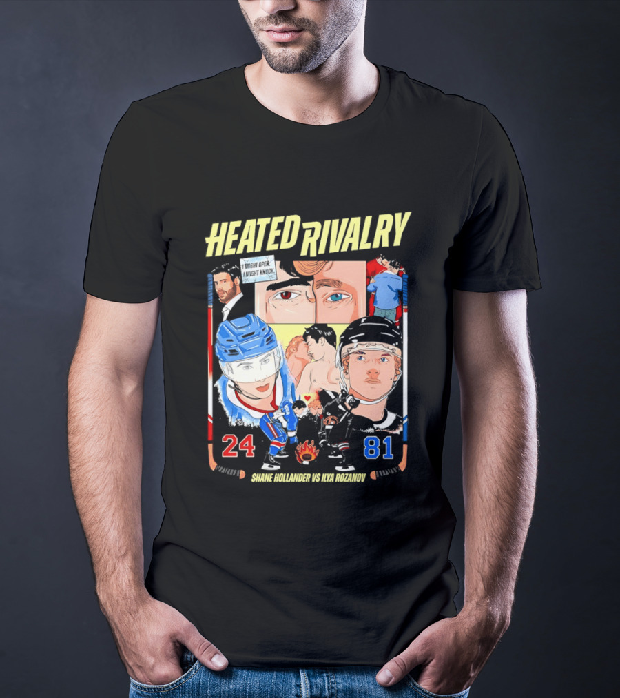 Heated Rivalry Ilya Rozanov 81 Vs Shane Hollander 24 Hockey Battle T-Shirt