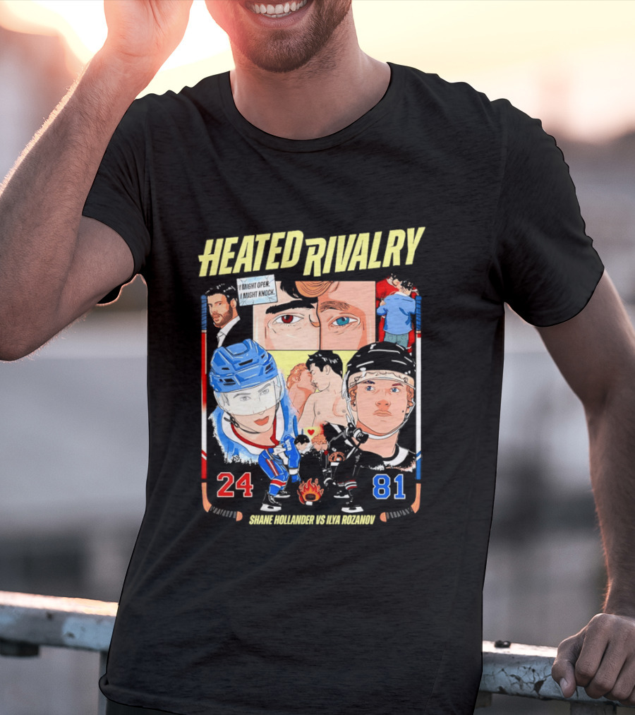 Heated Rivalry Ilya Rozanov 81 Vs Shane Hollander 24 Hockey Battle T-Shirt
