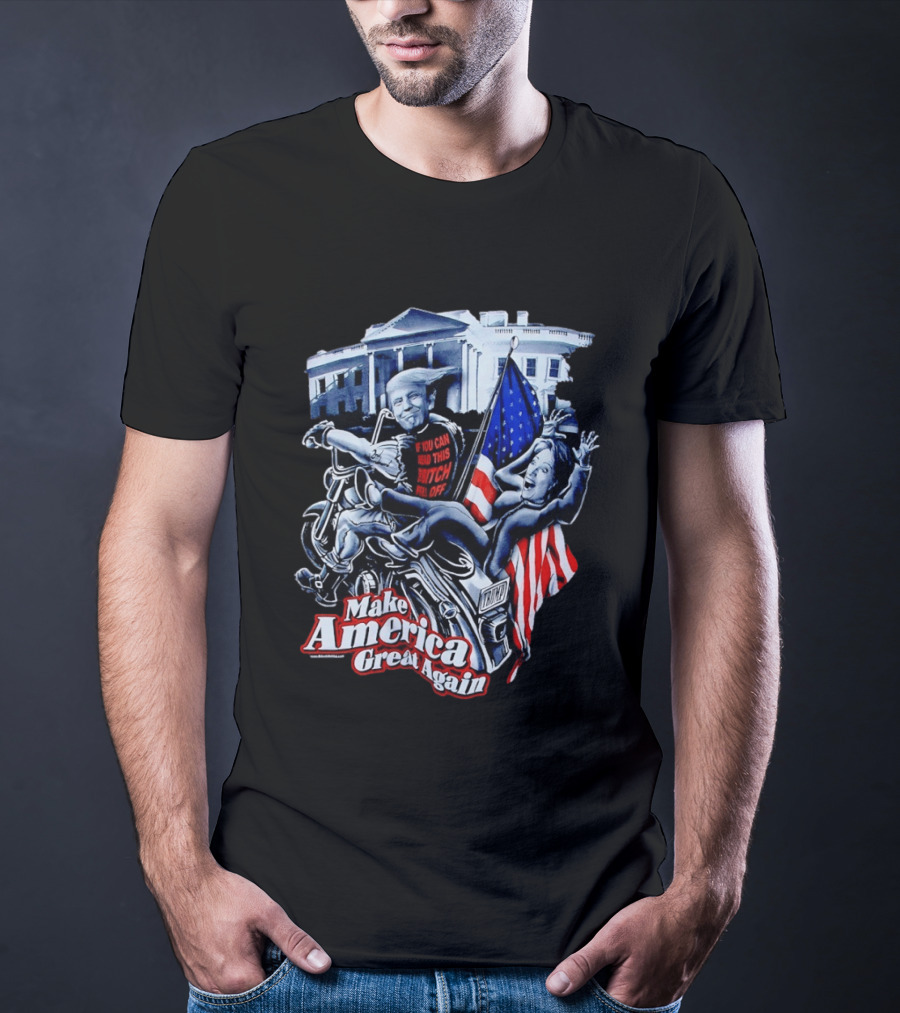 Make America Great Again Trump Motorcycle White House Flag T-Shirt