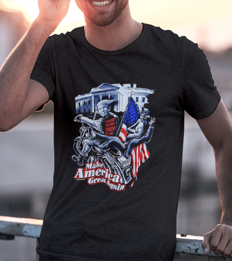 Make America Great Again Trump Motorcycle White House Flag T-Shirt