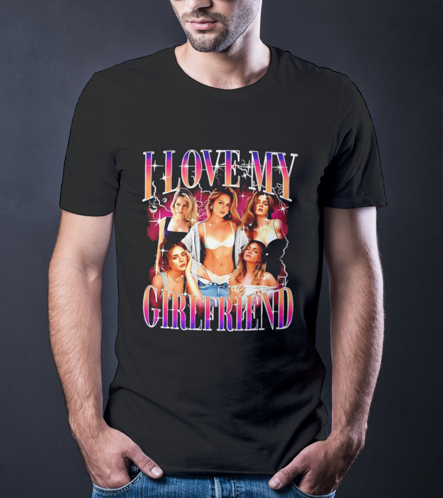 I Love My Girlfriend Colorful Retro Aesthetic T-Shirt