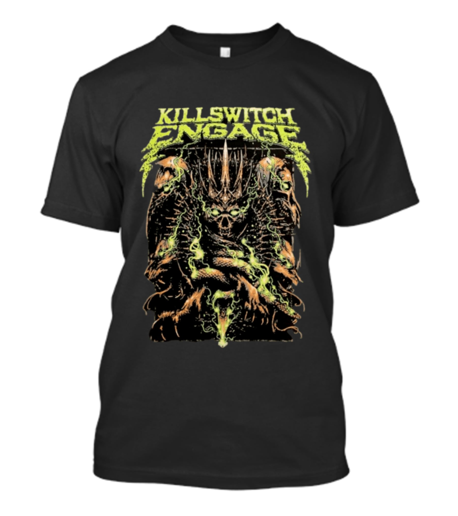 Killswitch Engage Skullcrown Spiked Skull With Green Flames T-Shirt