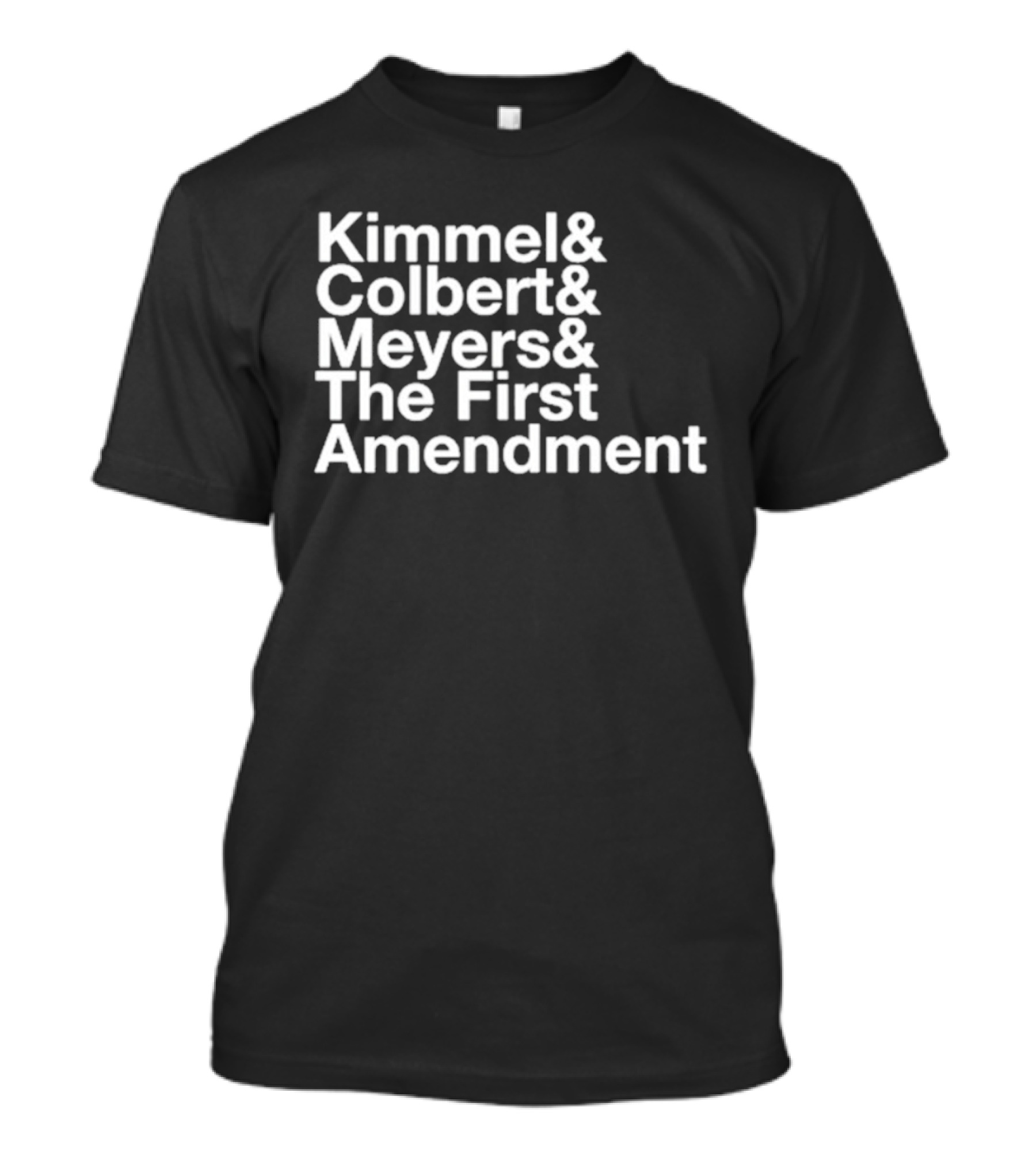Kimmel Colbert Meyers The First Amendment Late Night Hosts T-Shirt