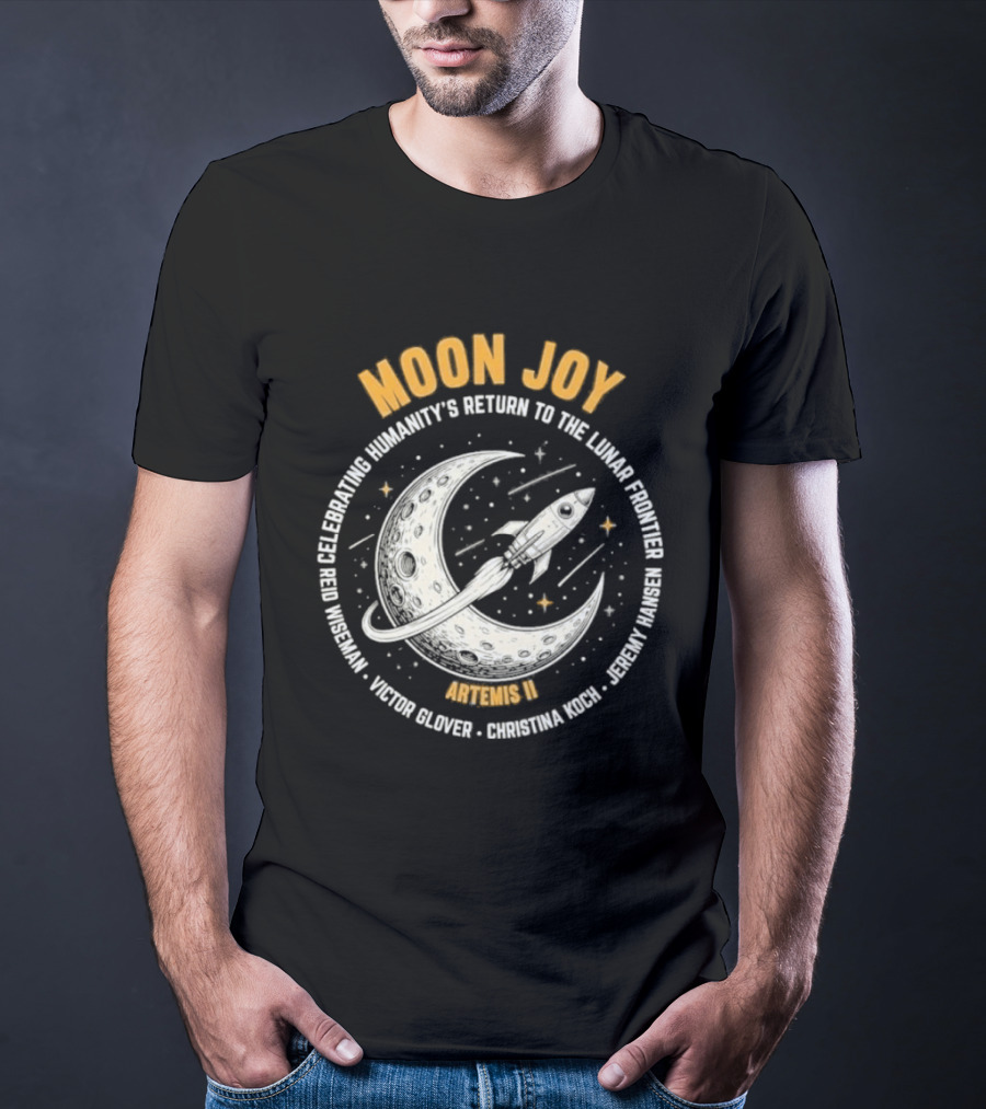 Moon Joy Celebrating Humanity's Return Lunar Frontier Artemis II Rocket Adventure T-Shirt