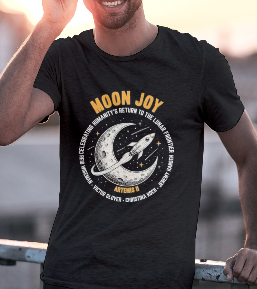 Moon Joy Celebrating Humanity's Return Lunar Frontier Artemis II Rocket Adventure T-Shirt