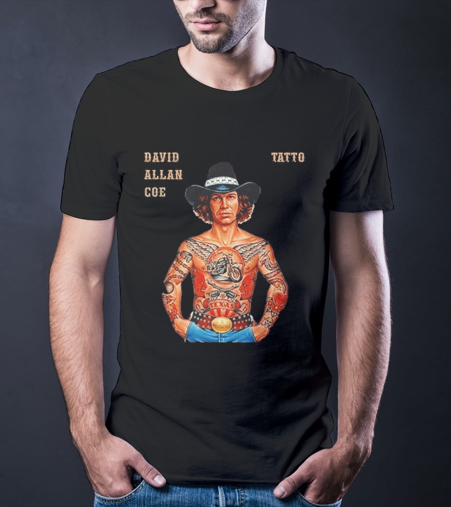 David Allan Coe Tattoo Texas Country Music Cowboy Hat T-Shirt