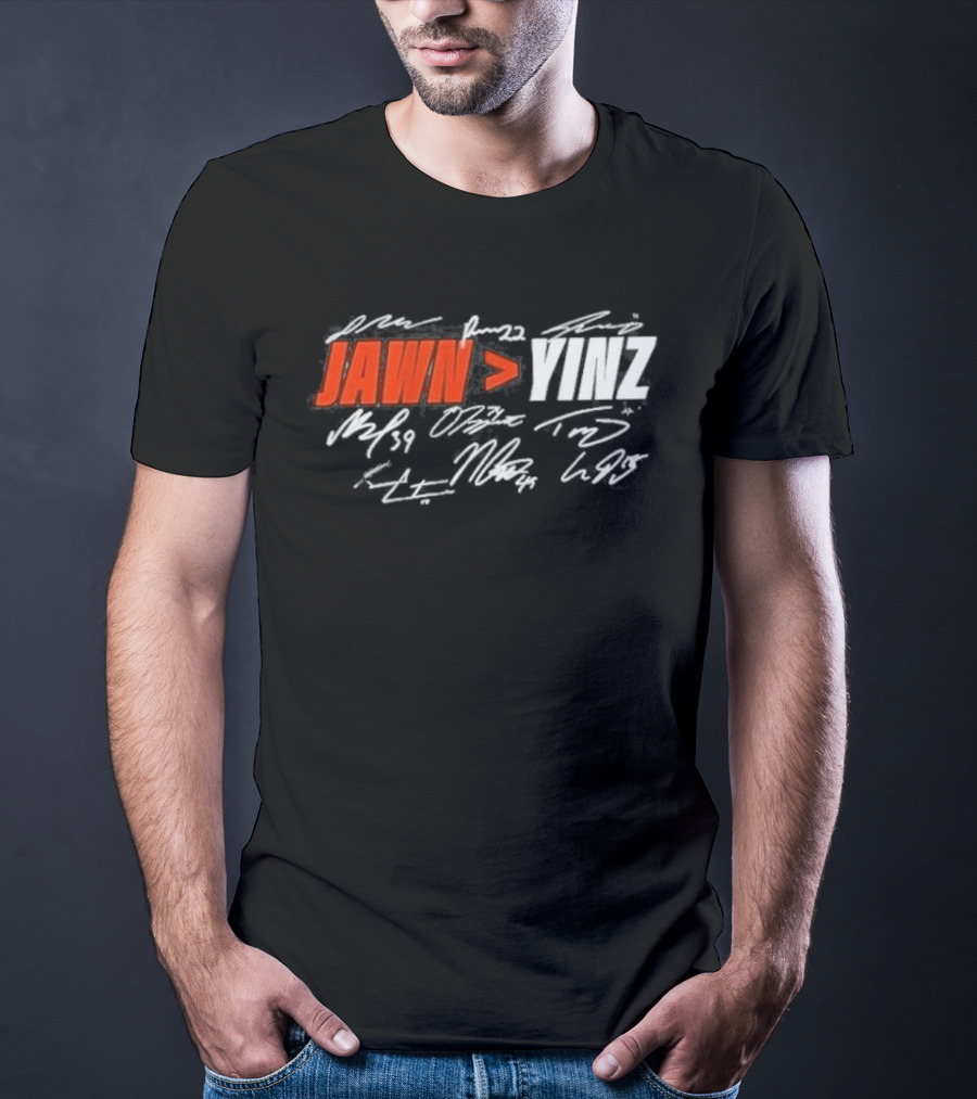 Philadelphia Jawn Greater Than Yinz Signatures T-Shirt