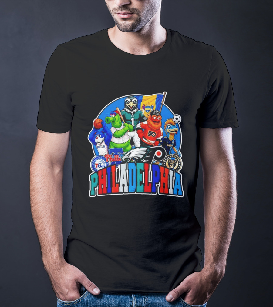 Philadelphia Philly Teams Mascot Eagles Flyers Phillies Sixers Union 76ers T-Shirt