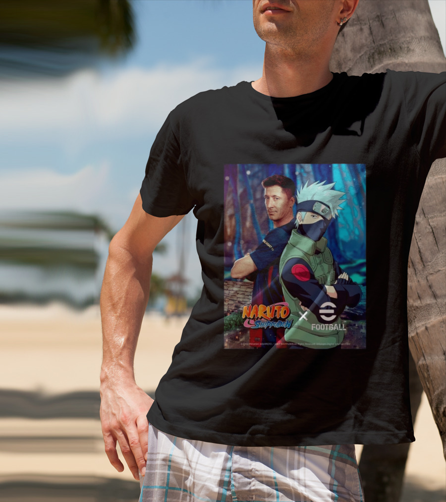 Naruto Shippuden X EFootball Featuring Robert Lewandowski And Kakashi 2026 T-Shirt