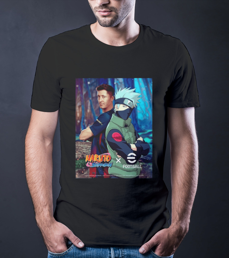 Naruto Shippuden X EFootball Featuring Robert Lewandowski And Kakashi 2026 T-Shirt