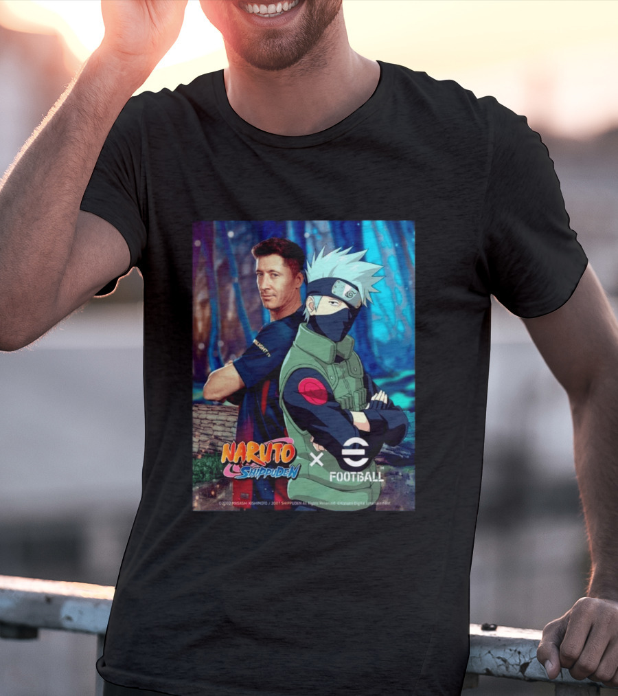 Naruto Shippuden X EFootball Featuring Robert Lewandowski And Kakashi 2026 T-Shirt