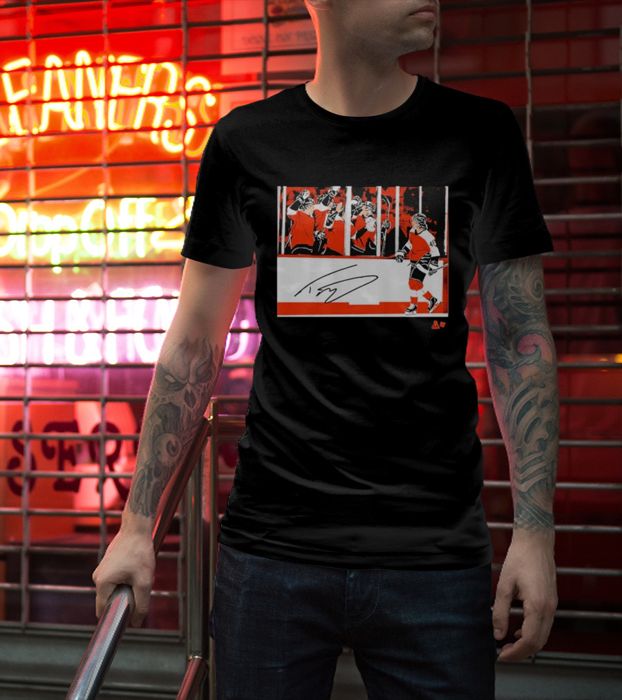 Trevor Zegras Penalty Box Celebration Hockey Art Signature Number 46 T-Shirt