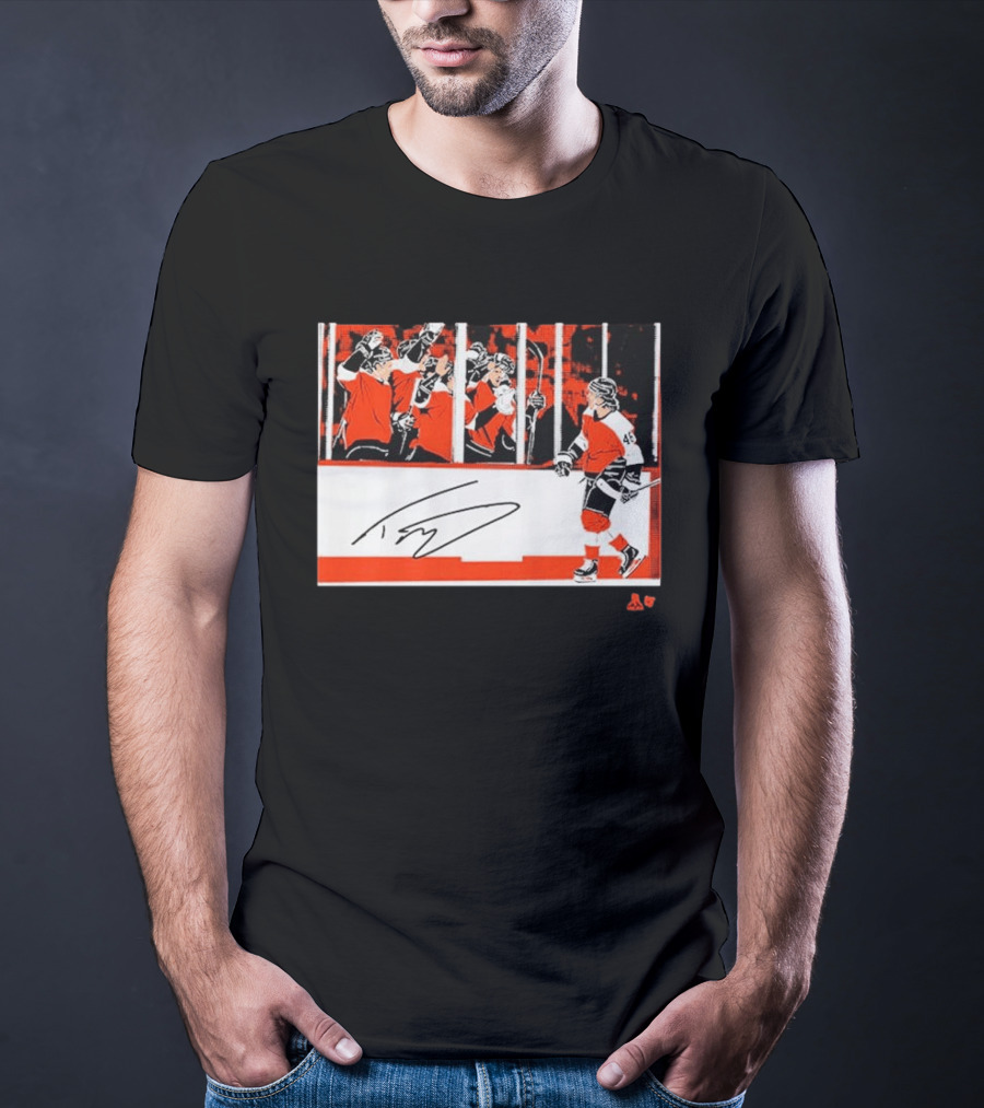 Trevor Zegras Penalty Box Celebration Hockey Art Signature Number 46 T-Shirt