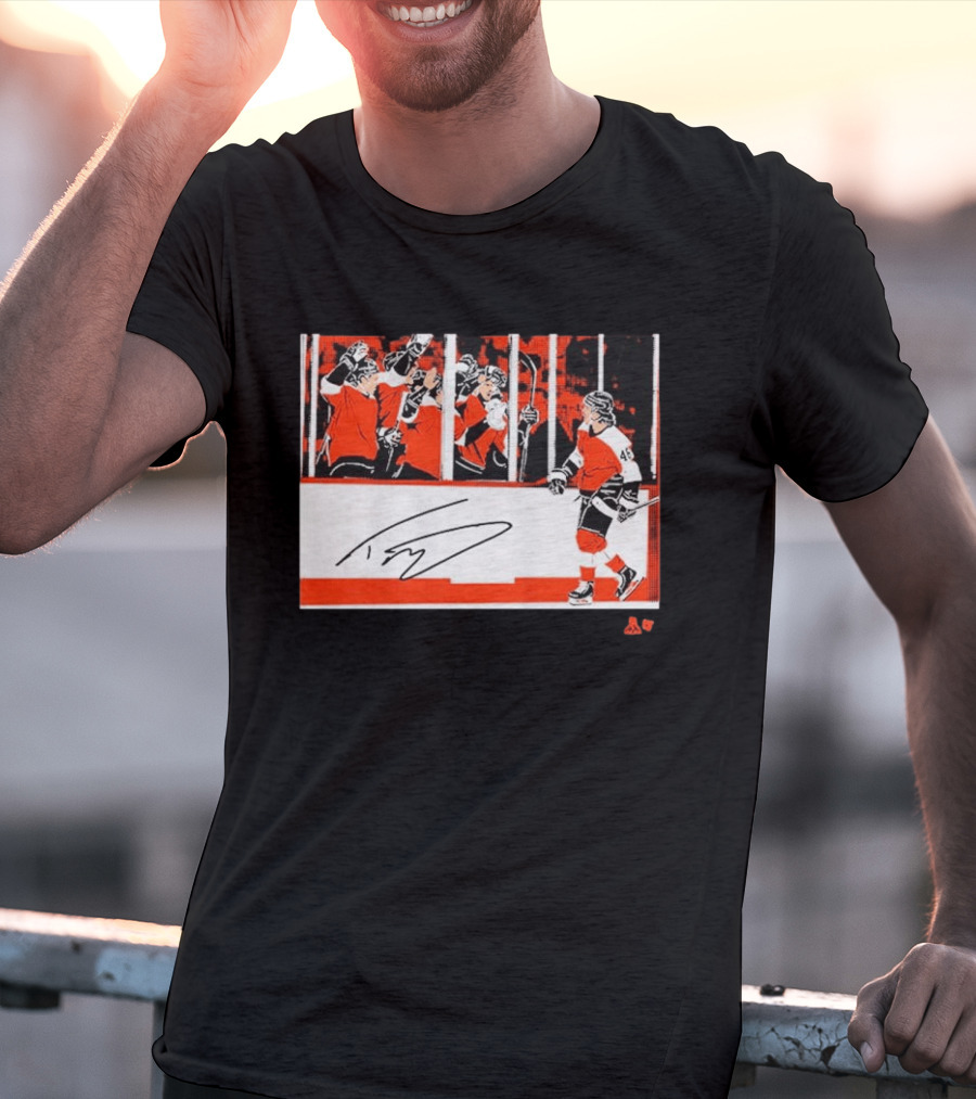 Trevor Zegras Penalty Box Celebration Hockey Art Signature Number 46 T-Shirt