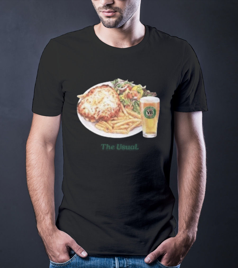 Victoria Bitter The Usual Pot And Parma With VB Pint And Parma Meal T-Shirt