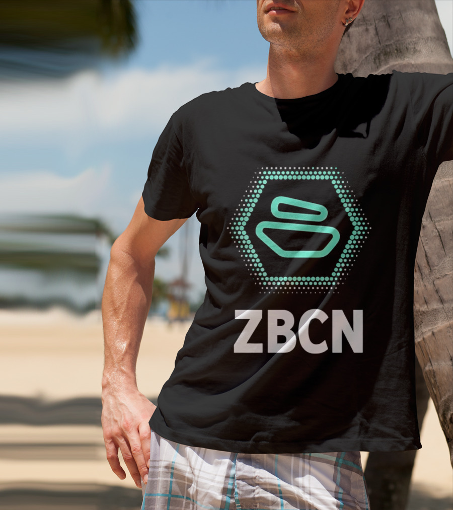 Zebec Network ZBCN Token Hexagon Mint Blue T-Shirt