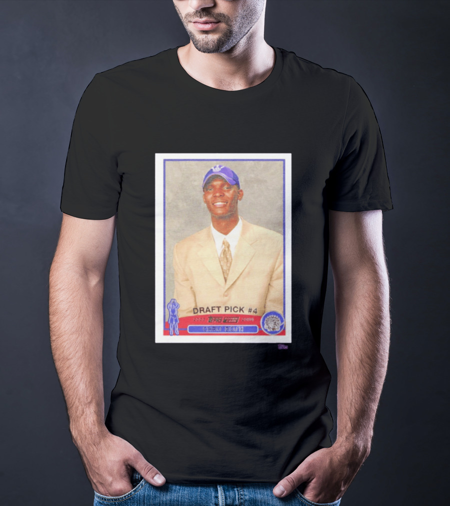 Toronto Raptors Chris Bosh 2003 Topps Draft Pick #4 Basketball Card T-Shirt
