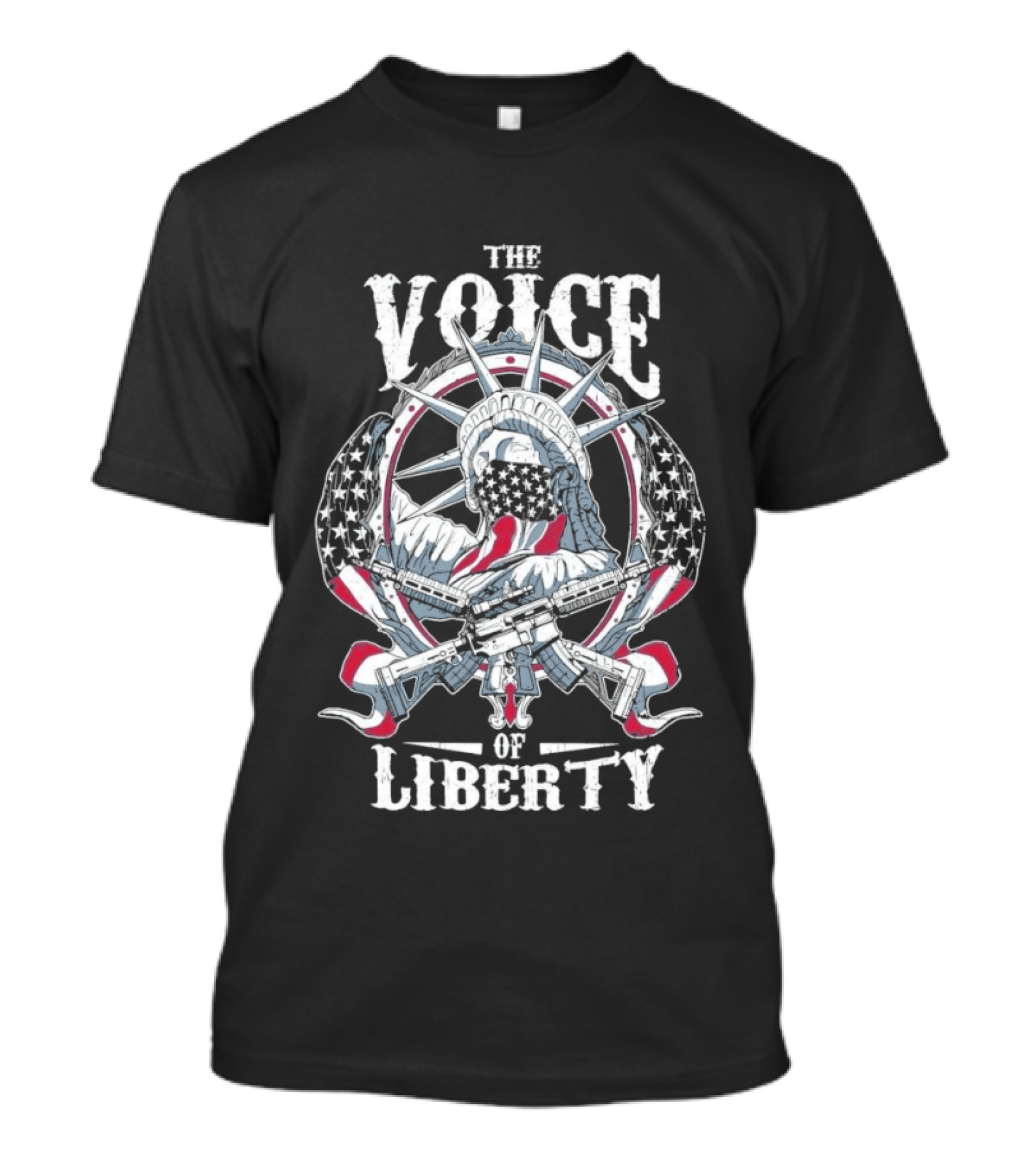 The Voice Of Liberty 2026 Patriotic Emblem Statue And Flag T-Shirt