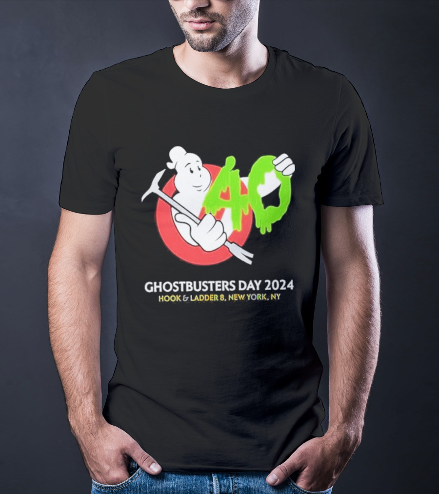 Ghostbusters Day 2024 40th Anniversary Hook Ladder 8 New York NY T-Shirt