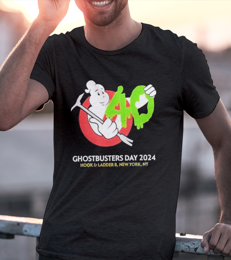 Ghostbusters Day 2024 40th Anniversary Hook Ladder 8 New York NY T-Shirt
